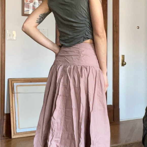 Maeve Pink A-line Midi Skirt for Casual Wear - Picture 2 of 3